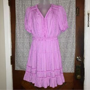 Current Air Pink Ruffle  Midi  dress size M